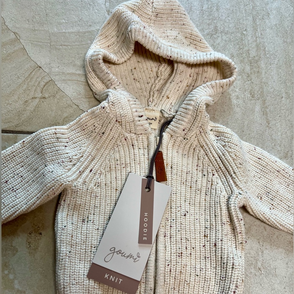 NWT Goumi Organic Cotton Knit Hoodie (3-6M)